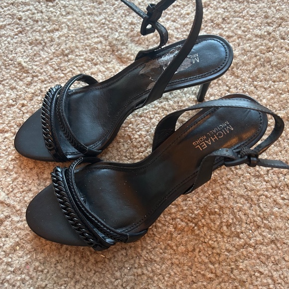 Michael Kors Black Heels with Chain Accent - Picture 2 of 9
